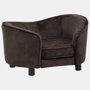 vidaXL Sofá para cães 69x49x40 cm pelúcia castanho