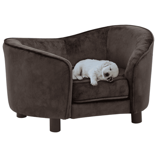 vidaXL Sofá para cães 69x49x40 cm pelúcia castanho