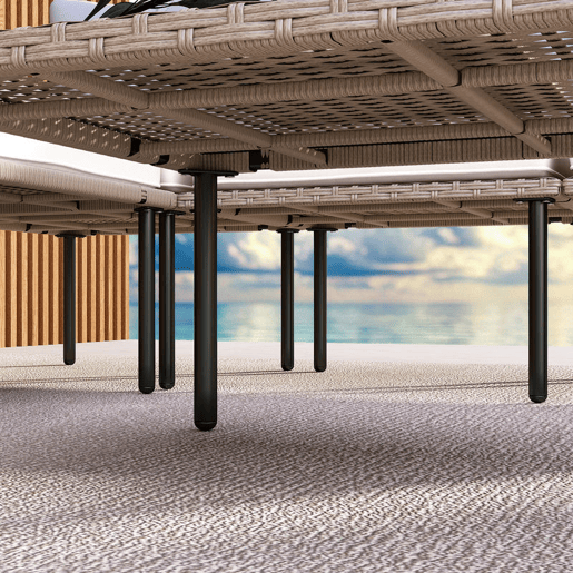 Outsunny Conjunto de Jardim em Vime Sintético Conjunto de Móveis de Exterior com Sofá de 4 Módulos 1 Mesa de Centro e Almofadas Creme