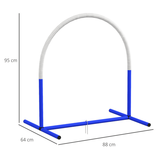 PawHut Conjunto de Treinamento de Agilidade para Cães com 4 Peças Jogo de Agilidade para Cães com Bolsa de Transporte para Treino Branco e Azul