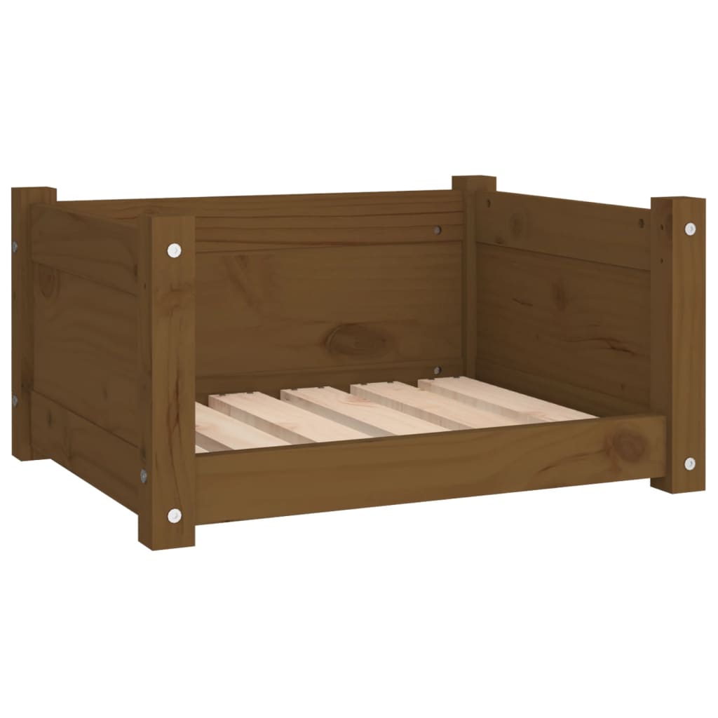 Vidaxl cama para perros madera maciza pino marrón miel 55,5x45,5x28 cm
