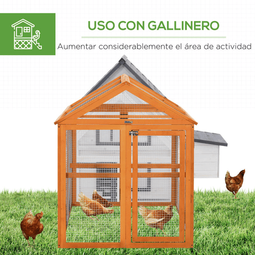 PawHut Galinheiro para Exterior 140x88,5x106 cm Galinheiro para 1-3 Galinhas com 3 Poleiros Estrutura de Madeira e 2 Portas com Fechadura para Pátio Madeira