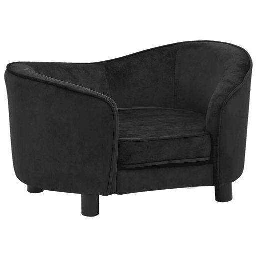 vidaXL Sofá para cães 69x49x40 cm pelúcia preto