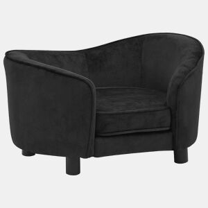 vidaXL Sofá para cães 69x49x40 cm pelúcia preto