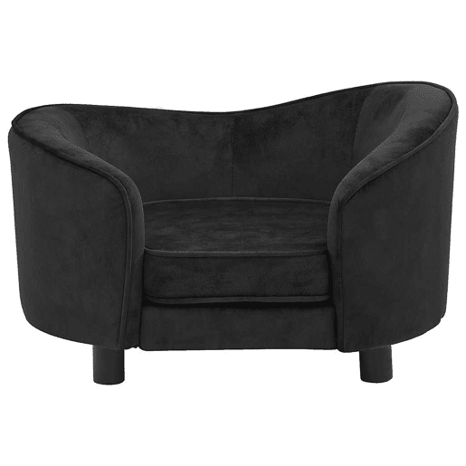 vidaXL Sofá para cães 69x49x40 cm pelúcia preto