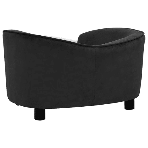 vidaXL Sofá para cães 69x49x40 cm pelúcia preto