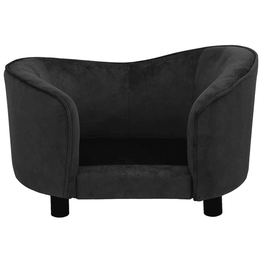 vidaXL Sofá para cães 69x49x40 cm pelúcia preto