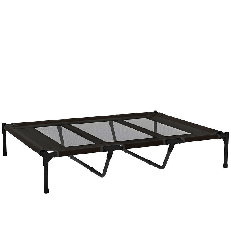 Pawhut cama elevada para perros gatos portátil cama para mascotas con zona de malla transpirable y tela oxford para interior exterior 122x92x23 cm