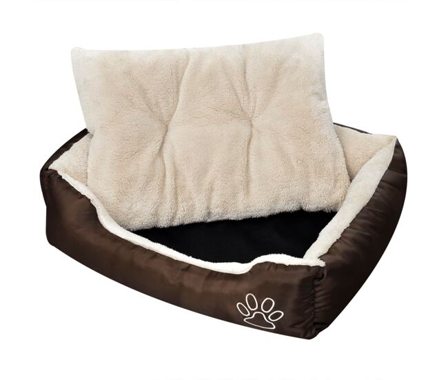 Vidaxl cama para perro con cojín acolchado talla s