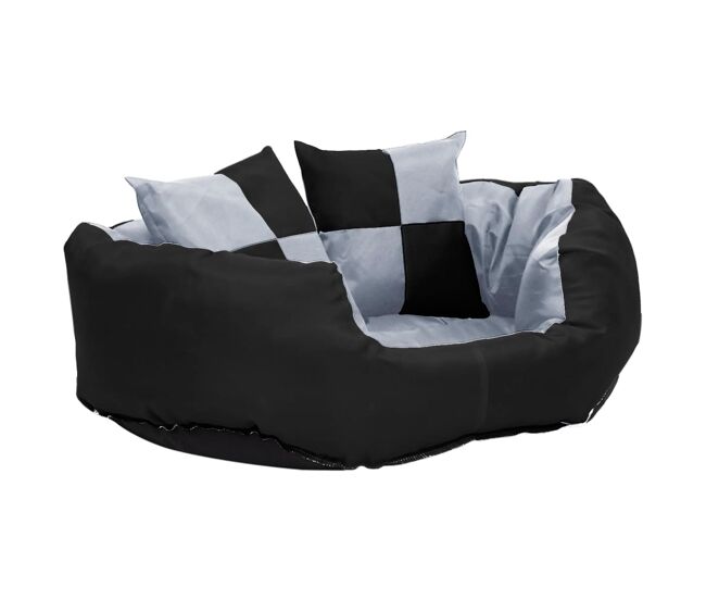 Vidaxl cojín para perro reversible y lavable gris y negro 65x50x20 cm