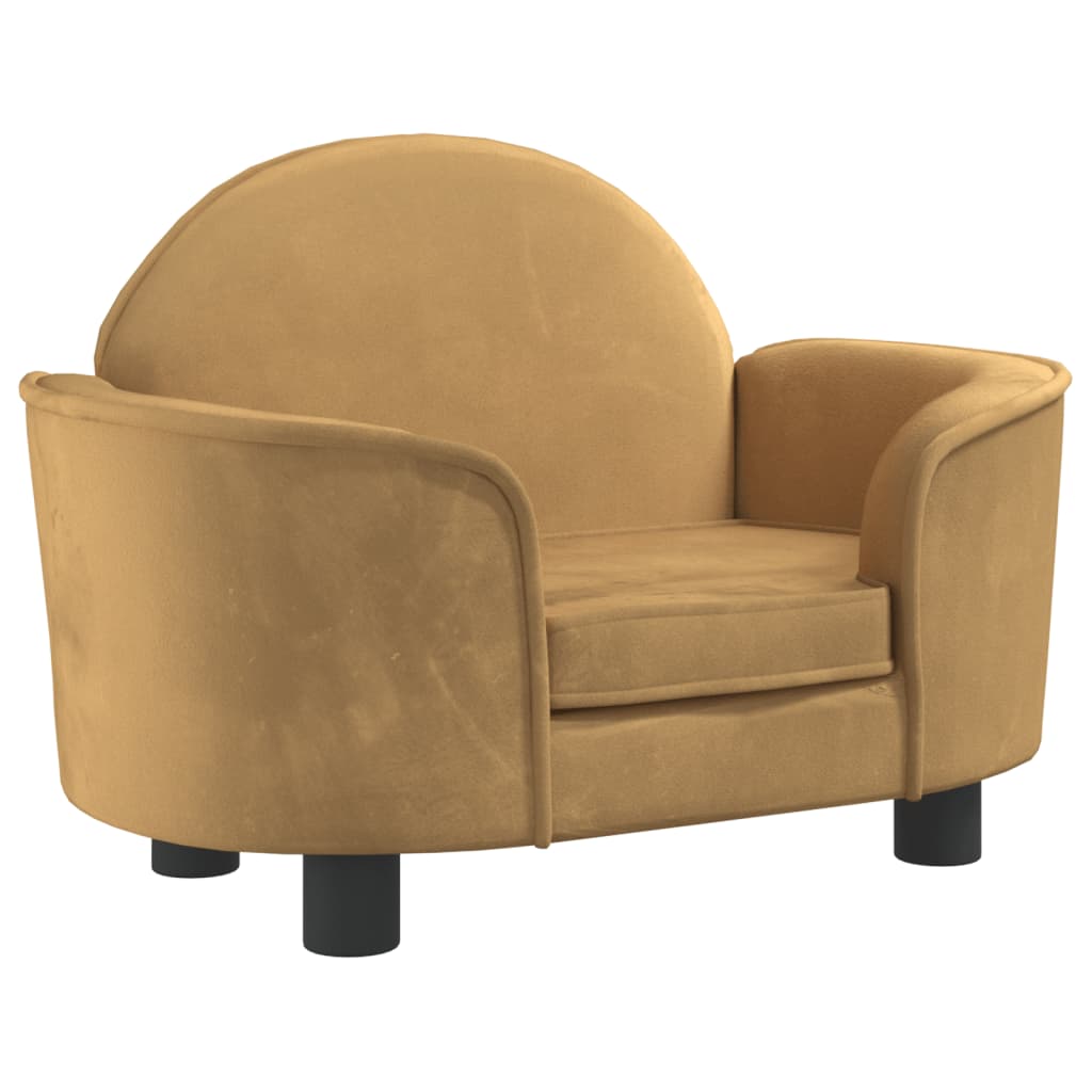 Vidaxl cama para perros de terciopelo marrón 66x40x45 cm