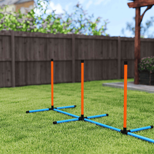 PawHut Conjunto de Treino de Agilidade para Cães de 6 Peças Conjunto Agility para Cães com Piquetes para Slalom Zona de Descanso Barreira Anel de Salto e Bolas Laranja