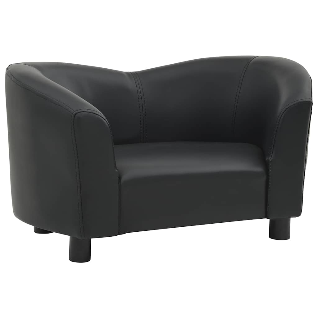Vidaxl sofá para perros cuero sintético negro 67x41x39 cm