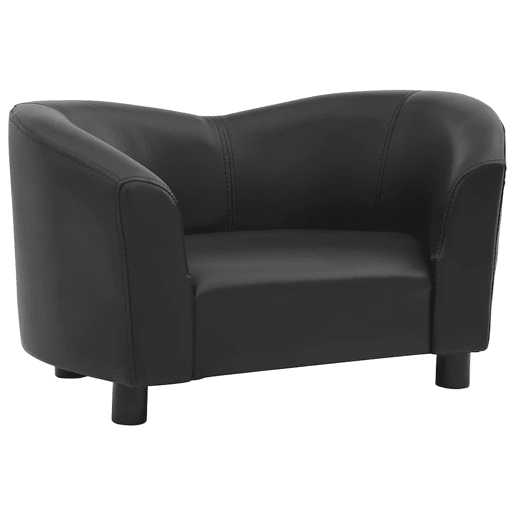 vidaXL Sofá para cães 67x41x39 cm couro artificial preto vidaXL Sofá para cães 67x41x39 cm couro artificial preto
