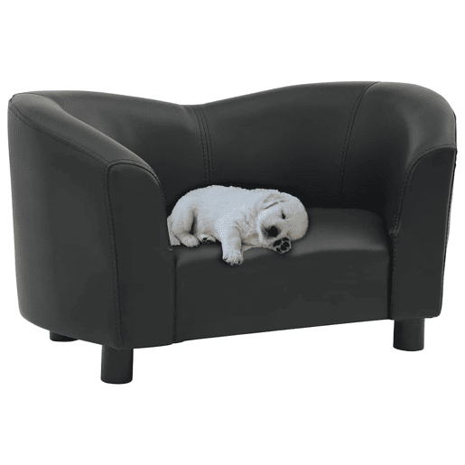 vidaXL Sofá para cães 67x41x39 cm couro artificial preto vidaXL Sofá para cães 67x41x39 cm couro artificial preto