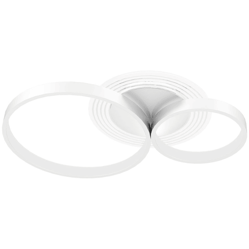 HOMCOM Candeeiro de Teto LED 40W Candeeiro Moderno com Iluminação LED 3000K4000K6500K para Quarto Sala Cozinha Sala de Jantar 59x38x7,4 cm Branco