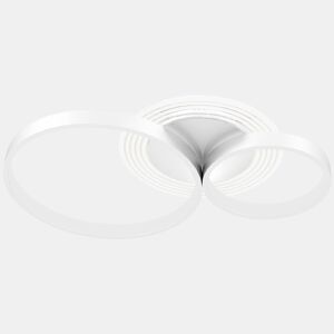HOMCOM Candeeiro de Teto LED 40W Candeeiro Moderno com Iluminação LED 3000K4000K6500K para Quarto Sala Cozinha Sala de Jantar 59x38x7,4 cm Branco