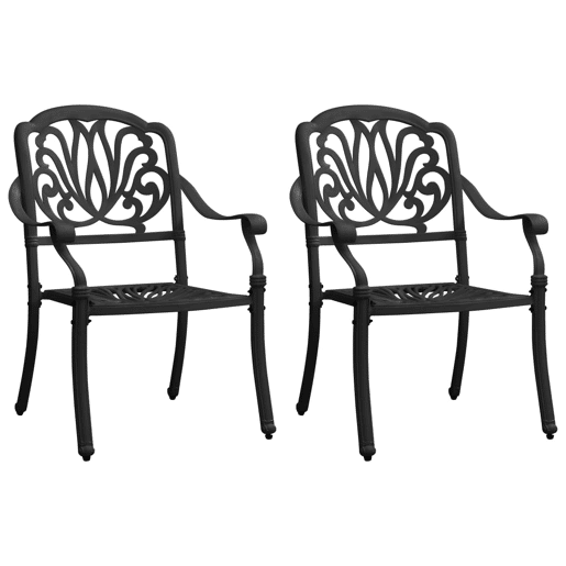 vidaXL Cadeiras de jardim 2 pcs alumÃnio fundido preto vidaXL Cadeiras de jardim 2 pcs alumÃnio fundido preto