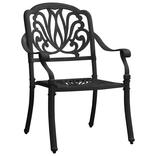 vidaXL Cadeiras de jardim 2 pcs alumÃnio fundido preto vidaXL Cadeiras de jardim 2 pcs alumÃnio fundido preto