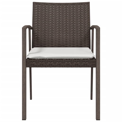 vidaXL Cadeiras jardim + almofadões 2pcs 56,5x57x83cm vime PE castanho vidaXL Cadeiras jardim + almofadões 2pcs 56,5x57x83cm vime PE castanho