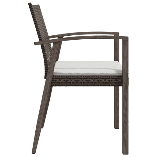 vidaXL Cadeiras jardim + almofadões 2pcs 56,5x57x83cm vime PE castanho vidaXL Cadeiras jardim + almofadões 2pcs 56,5x57x83cm vime PE castanho