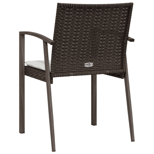 vidaXL Cadeiras jardim + almofadões 2pcs 56,5x57x83cm vime PE castanho vidaXL Cadeiras jardim + almofadões 2pcs 56,5x57x83cm vime PE castanho
