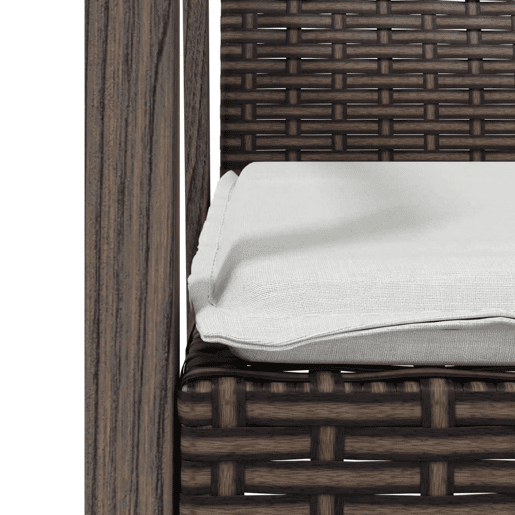 vidaXL Cadeiras jardim + almofadões 2pcs 56,5x57x83cm vime PE castanho vidaXL Cadeiras jardim + almofadões 2pcs 56,5x57x83cm vime PE castanho
