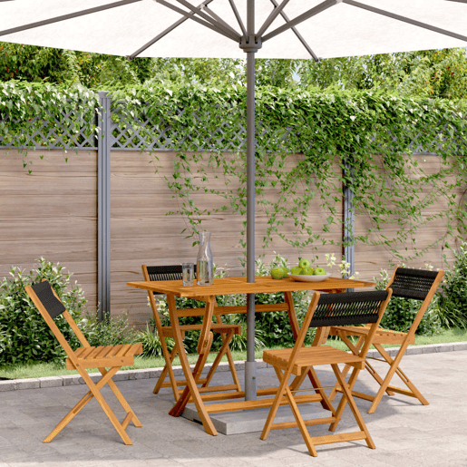 vidaXL Cadeiras de jardim dobráveis 4 pcs madeira acácia maciça preto