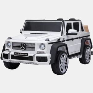 Suv elétrico mercedes-maybach G650 branco 12v4.5ah dual drive assentos de couro