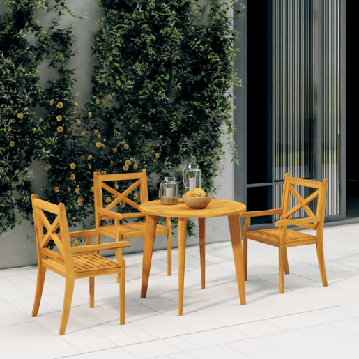 vidaXL Cadeiras de jantar de exterior 3 pcs madeira de acácia maciça vidaXL Cadeiras de jantar de exterior 3 pcs madeira de acácia maciça