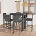 Conjunto de bar para jardín 7 pzas ratán sintético cojines Conjunto de bar para jardín 7 pzas ratán sintético cojines Gris