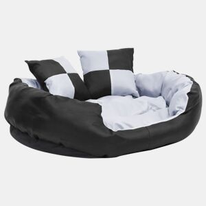 vidaXL Almofadão p cães reversível e lavável 85x70x20 cm cinzapreto