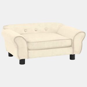 vidaXL Sofá para cães 72x45x30 cm pelúcia cor creme