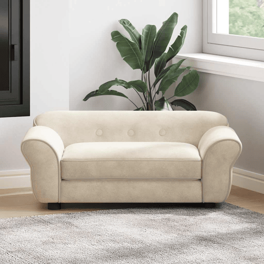 vidaXL Sofá para cães 72x45x30 cm pelúcia cor creme