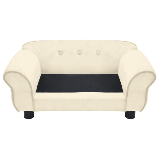 vidaXL Sofá para cães 72x45x30 cm pelúcia cor creme