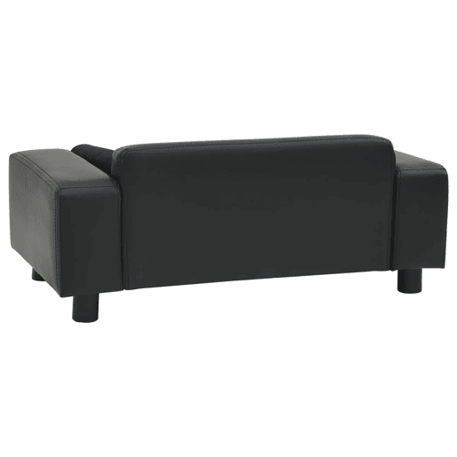 vidaXL Sofá para cães 81x43x31 cm pelúcia e couro artificial preto vidaXL Sofá para cães 81x43x31 cm pelúcia e couro artificial preto