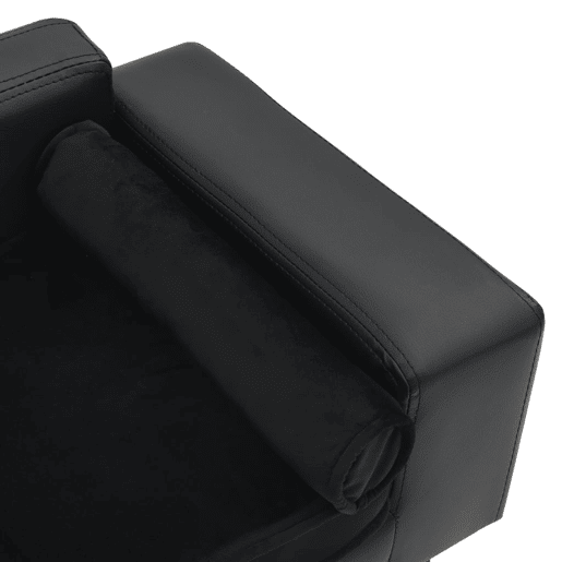 vidaXL Sofá para cães 81x43x31 cm pelúcia e couro artificial preto vidaXL Sofá para cães 81x43x31 cm pelúcia e couro artificial preto