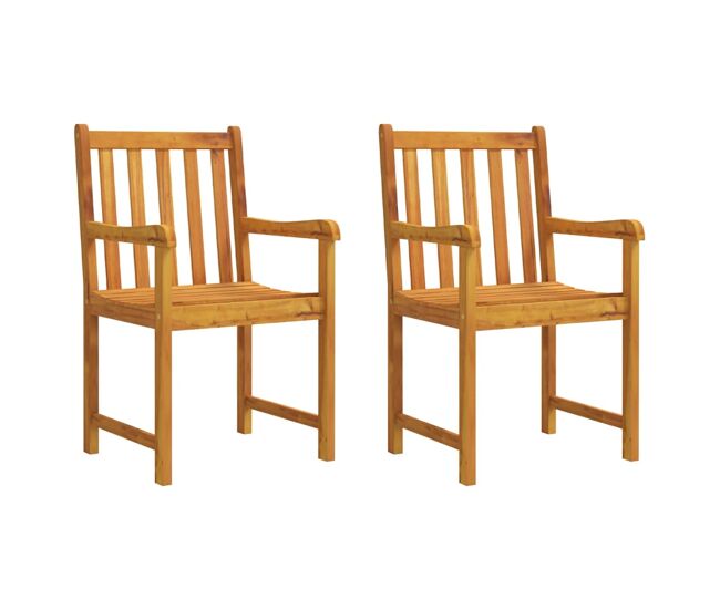 Vidaxl sillas de jardín 2 unidades madera maciza de acacia