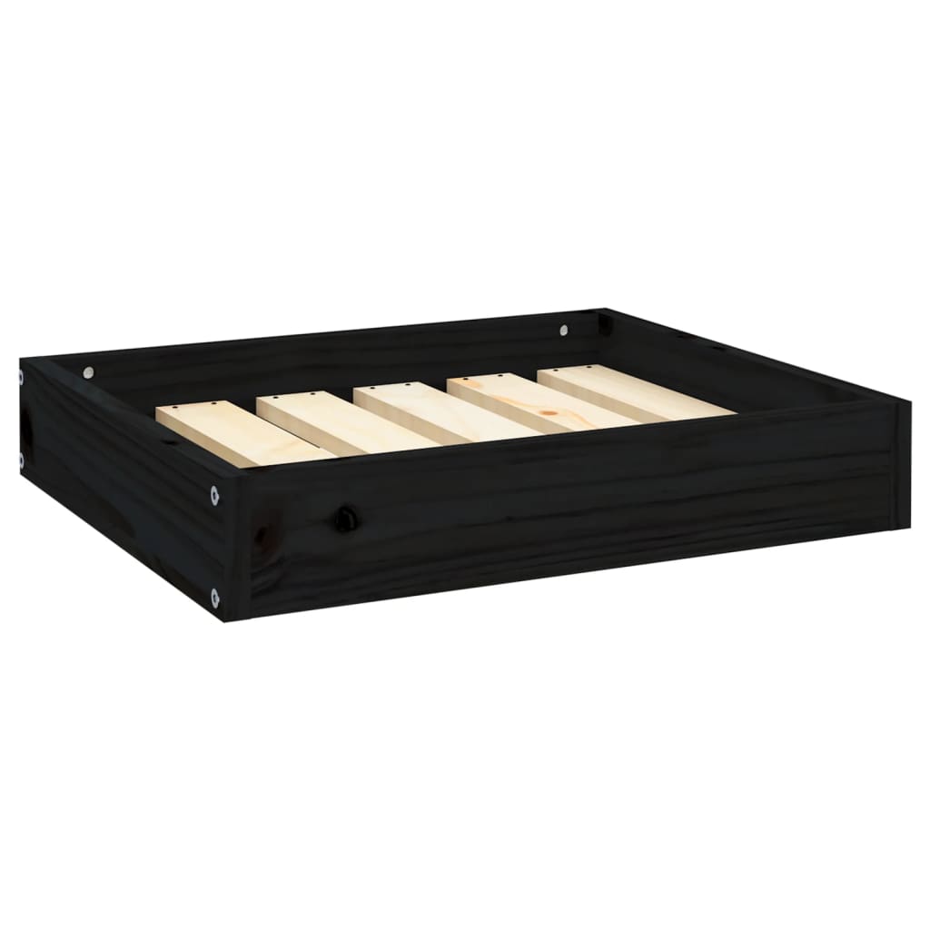 Vidaxl cama para perros madera maciza de pino negro 51,5x44x9 cm