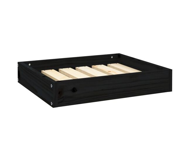 Vidaxl cama para perros madera maciza de pino negro 51,5x44x9 cm
