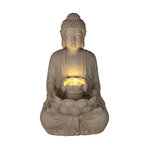 Fonte de Buda Well Home com luzes LED para espaços externos Fonte de Buda Well Home com luzes LED para espaços externos