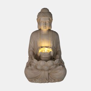 Fonte de Buda Well Home com luzes LED para espaços externos
