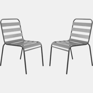 Conjunto de 2 cadeiras de jardim metálicas empilháveis «Bilbao» - Topo