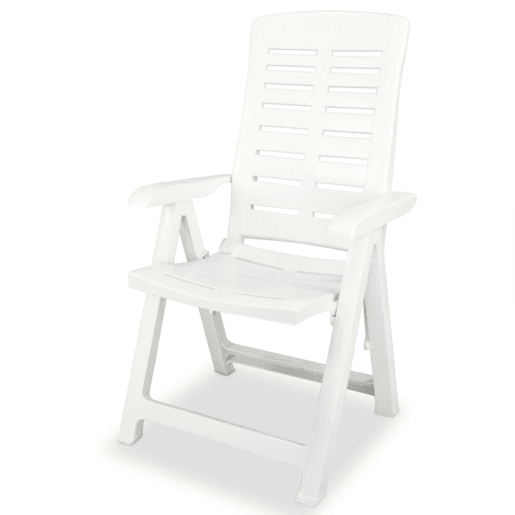 vidaXL Cadeiras de jardim reclináveis 6 pcs plástico branco