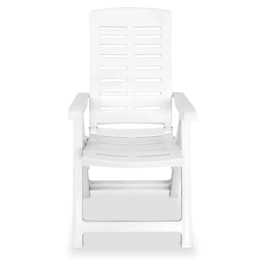 vidaXL Cadeiras de jardim reclináveis 6 pcs plástico branco