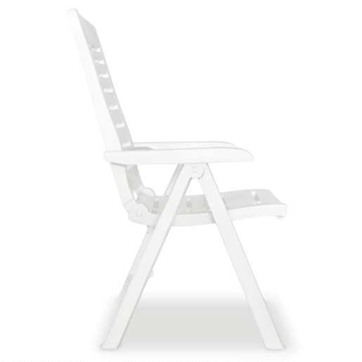 vidaXL Cadeiras de jardim reclináveis 6 pcs plástico branco
