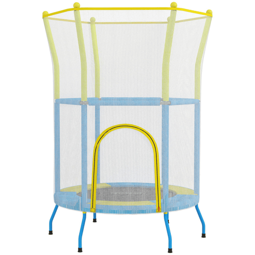 AIYAPLAY Trampolim Infantil Ø140x190 cm Trampolim para Crianças de 3-6 Anos com Rede de Segurança Barras Acolchoadas Carga 45 kg para Interior Multicolor