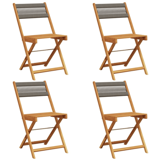 vidaXL Cadeiras de jardim dobráveis 4 pcs madeira acácia maciça cinza vidaXL Cadeiras de jardim dobráveis 4 pcs madeira acácia maciça cinza