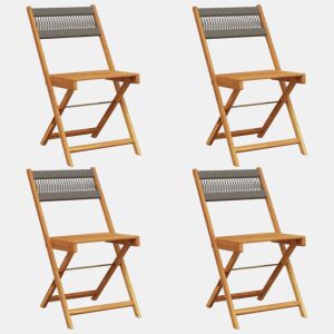 vidaXL Cadeiras de jardim dobráveis 4 pcs madeira acácia maciça cinza