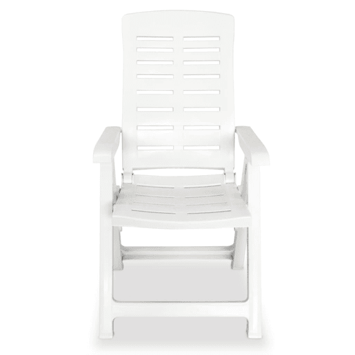vidaXL Cadeiras de jardim reclináveis 4 pcs plástico branco vidaXL Cadeiras de jardim reclináveis 4 pcs plástico branco
